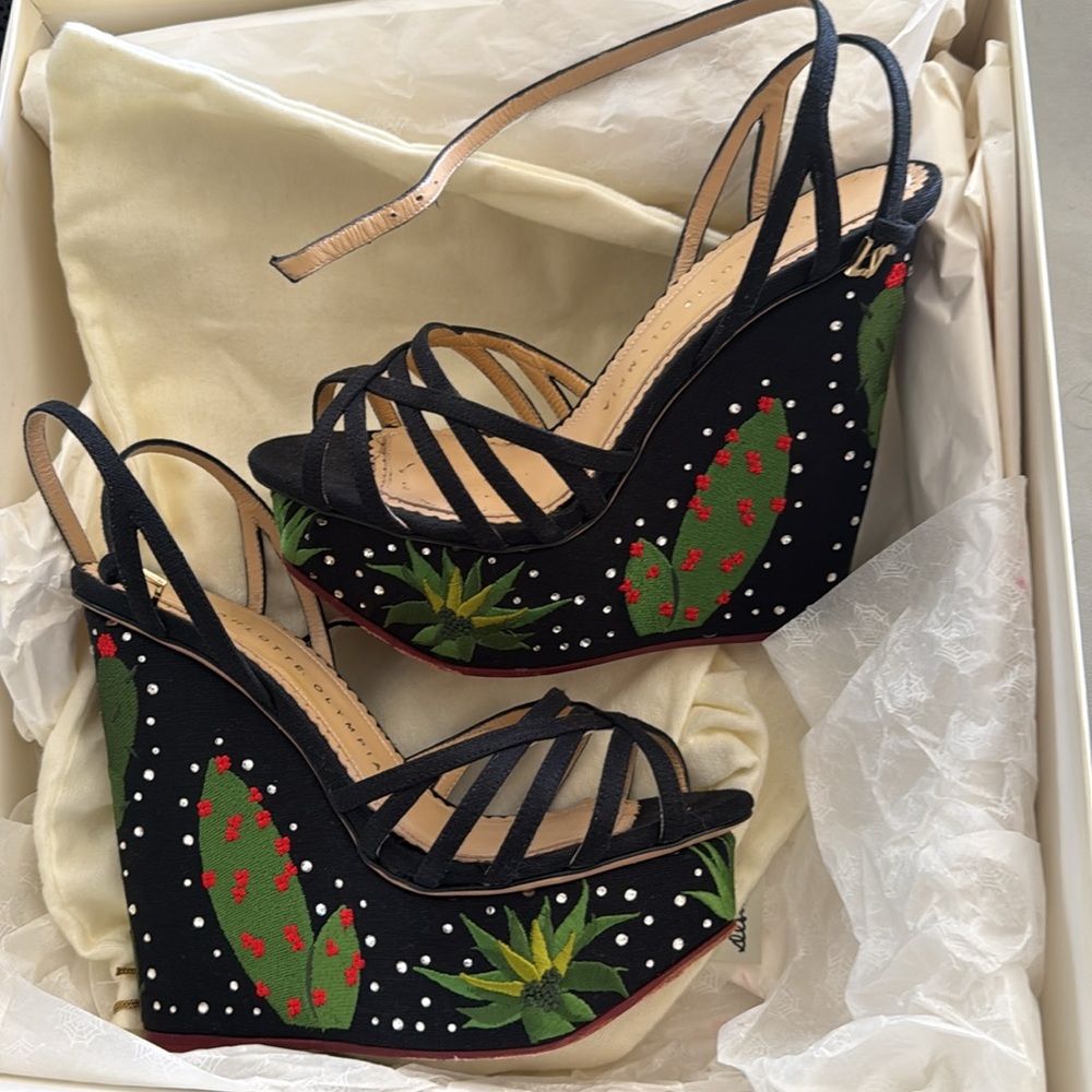 Charlotte Olympia “desert night” Meredith wedges 35.5 - Picture 5 of 7